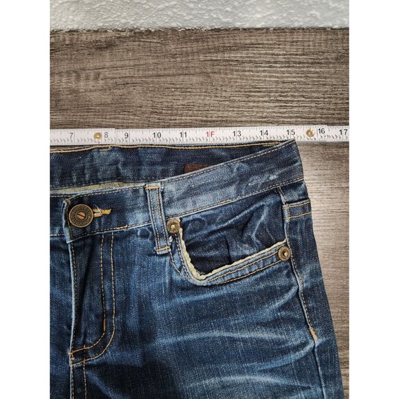 &tg Jeans Womens 28 Blue Dark Stonewashed Slim Skinny Low Rise Cotton Denim - Picture 5 of 10